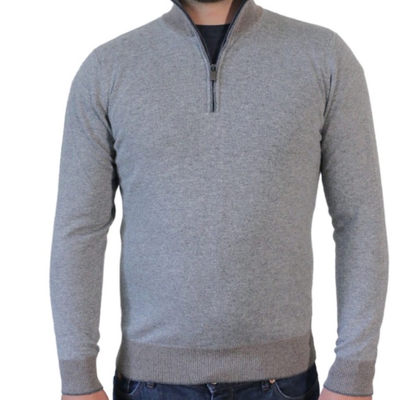 CODICE WOOL & CASHMERE GREY HALF ZIP JUMPER - Picture 1 of 12
